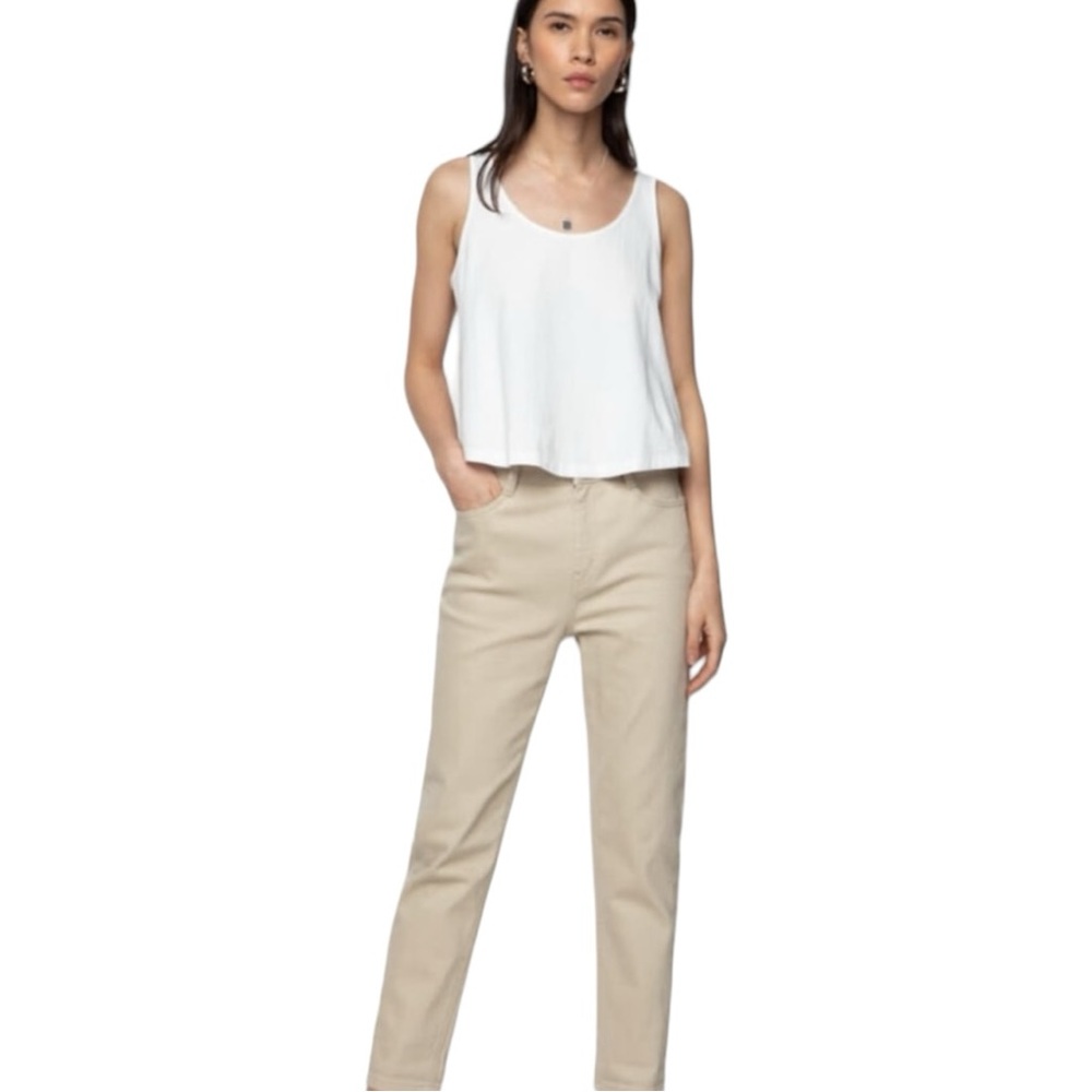 Oak + Fort Tan Jeans Straight Leg Womens Khaki Oat Beige 25